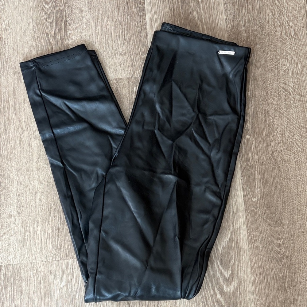Fabletics Vegan Leather Pull On Leggings